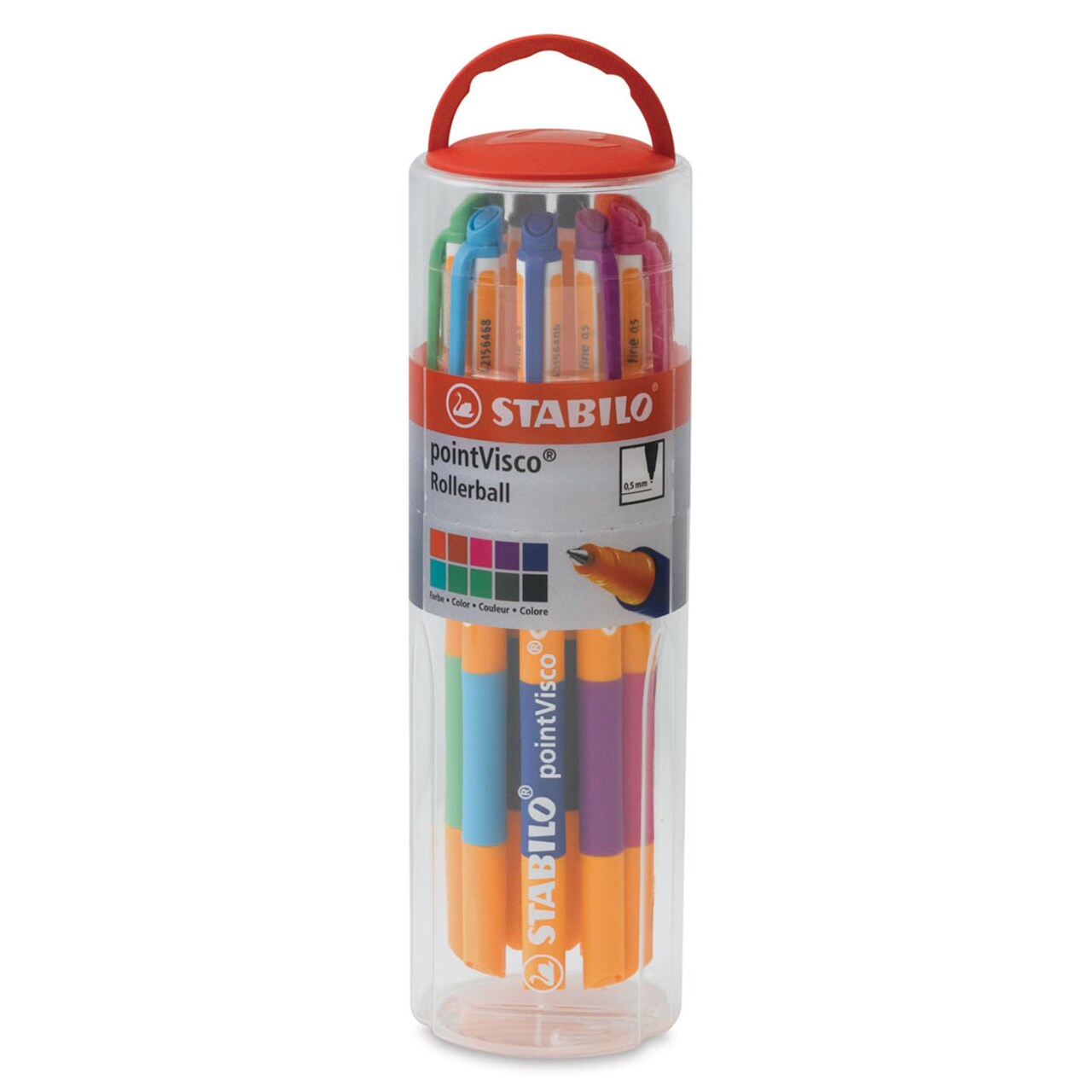 Stabilo Point Visco Pen Set - Assorted Colors, Drum, Set of 10